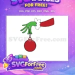 Free Green Grinch Hand Free Red Ornament Dr Seuss Christmas Free SVG 2 - Instant Download