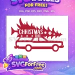 Free Red Car Free Tree Snowflakes Grinch Christmas Free SVG - Instant Download