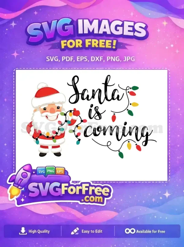 Free Happy Santa Free Festive Lights Dr Seuss Christmas Free SVG