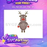 Free Smiling Reindeer Free Red Nose Mittens Dr Seuss Rudolph Free SVG - Instant Download
