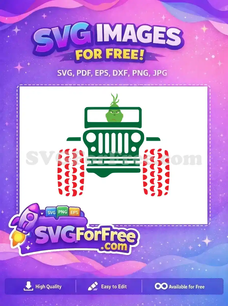 Free Grinch Angry Free Green Jeep Red Dr Seuss Free SVG