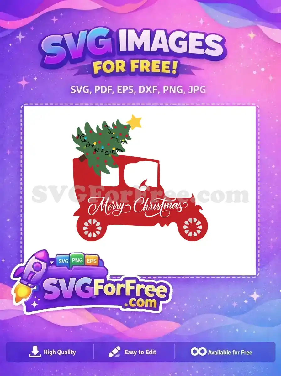 Free Red Truck Free Decorated Tree Dr Seuss Christmas Free SVG 2