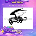 Free Cartoon Angry Dragon Free Black Silhouette Mythical Free SVG - Instant Download