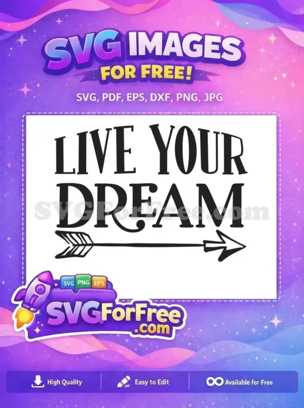 Free Bold Distressed Typography Free Decorative Arrow Design Dreams Quotes Free SVG