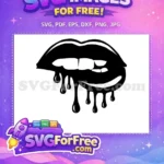Free Black Dripping Free Biting Lip Gothic Free SVG - Instant Download