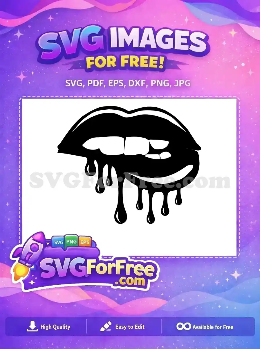 Free Black Dripping Free Biting Lip Gothic Free SVG