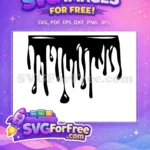 Free Dark Black Dripping Free Spooky Paint Effect Halloween Border Free SVG - Instant Download
