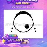 Free Black Kick Drum Free Round Music Stand Percussion Free SVG - Instant Download