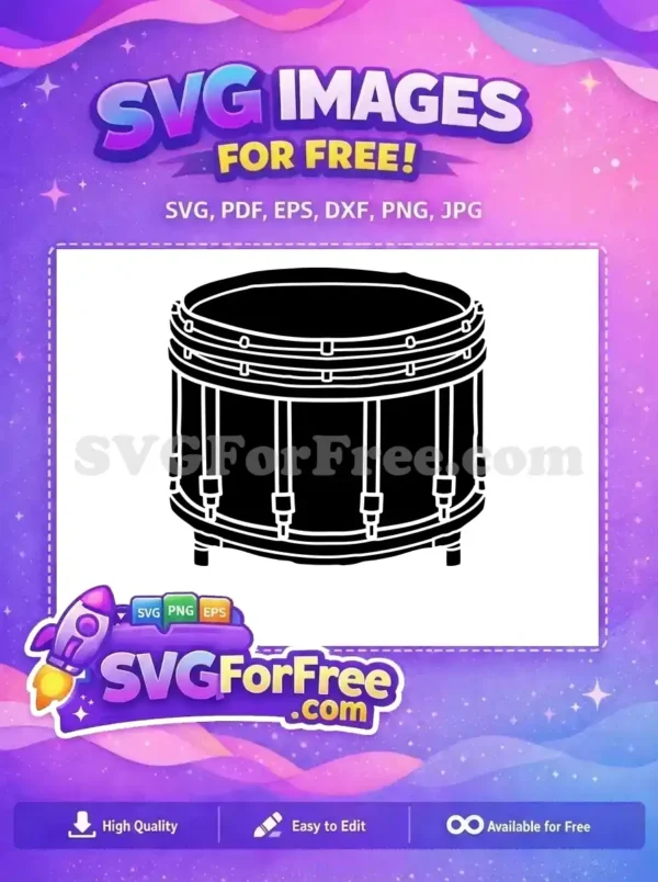 Free Classic Black Drum Outline Free Percussion Instrument Music Free SVG