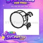 Free classic gray bass drum Free marching band percussion Free SVG - Instant Download
