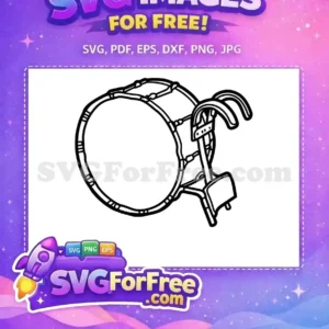 Free Black Outline Bass Drum Free Music Instrument Band Percussion Free SVG