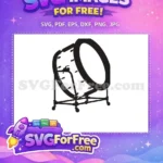Free large black tilted drum Free wheeled stand music performance Free SVG - Instant Download