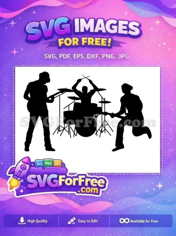 Free Rock Band Free Drummer Guitarists Live Music Free SVG Free Rock Band Free Drummer Guitarists Live Music Free SVG