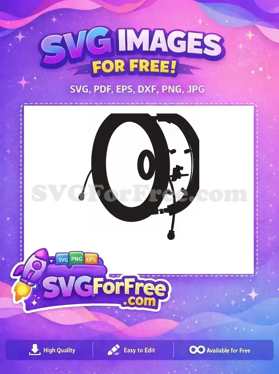 Free Black Silhouette Drum Free Pedal Beater Mechanism Drum SVG