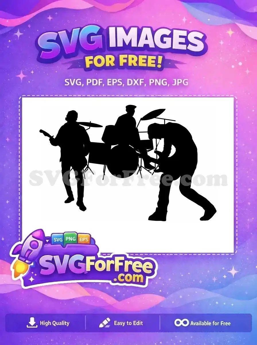 Free Happy Drummer Character Free Dynamic Beat Design Drum SVG Free SVG