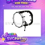 Free Black Drum Silhouette Free Music Stand Percussion Beat Free SVG - Instant Download