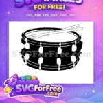 Free Black White Snare Drum Free Wooden Drumsticks Band Music Free SVG - Instant Download