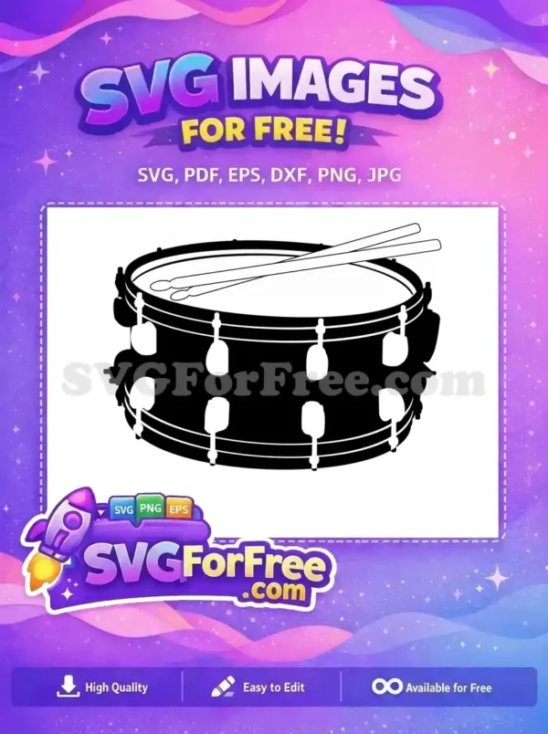 Free Black White Snare Drum Free Wooden Drumsticks Band Music Free SVG