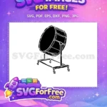 Free Black Bass Drum Free Rolling Stand Orchestra Band Free SVG - Instant Download