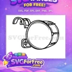 Free classic percussion Free outlined musical Drum Free SVG - Instant Download