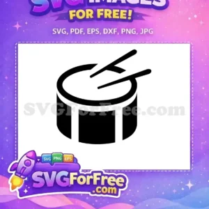 Free black and white drum Free drumsticks musical instrument Free SVG