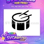 Free Black Drum Free White Drumsticks Music Instrument Free SVG - Instant Download