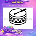 Free Outline Drumstick Free Triangle Pattern Percussion Music Free SVG - Instant Download