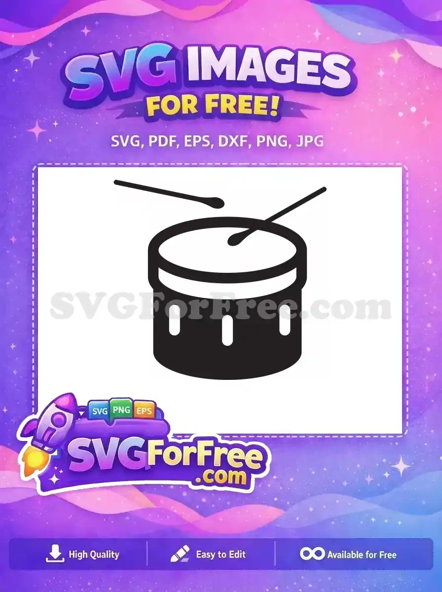 Free Black Drum Free Drumsticks Musical Percussion Free SVG