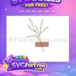 Free Olive Green Branch Free Terracotta Abstract Dry Flower Art Free SVG - Instant Download