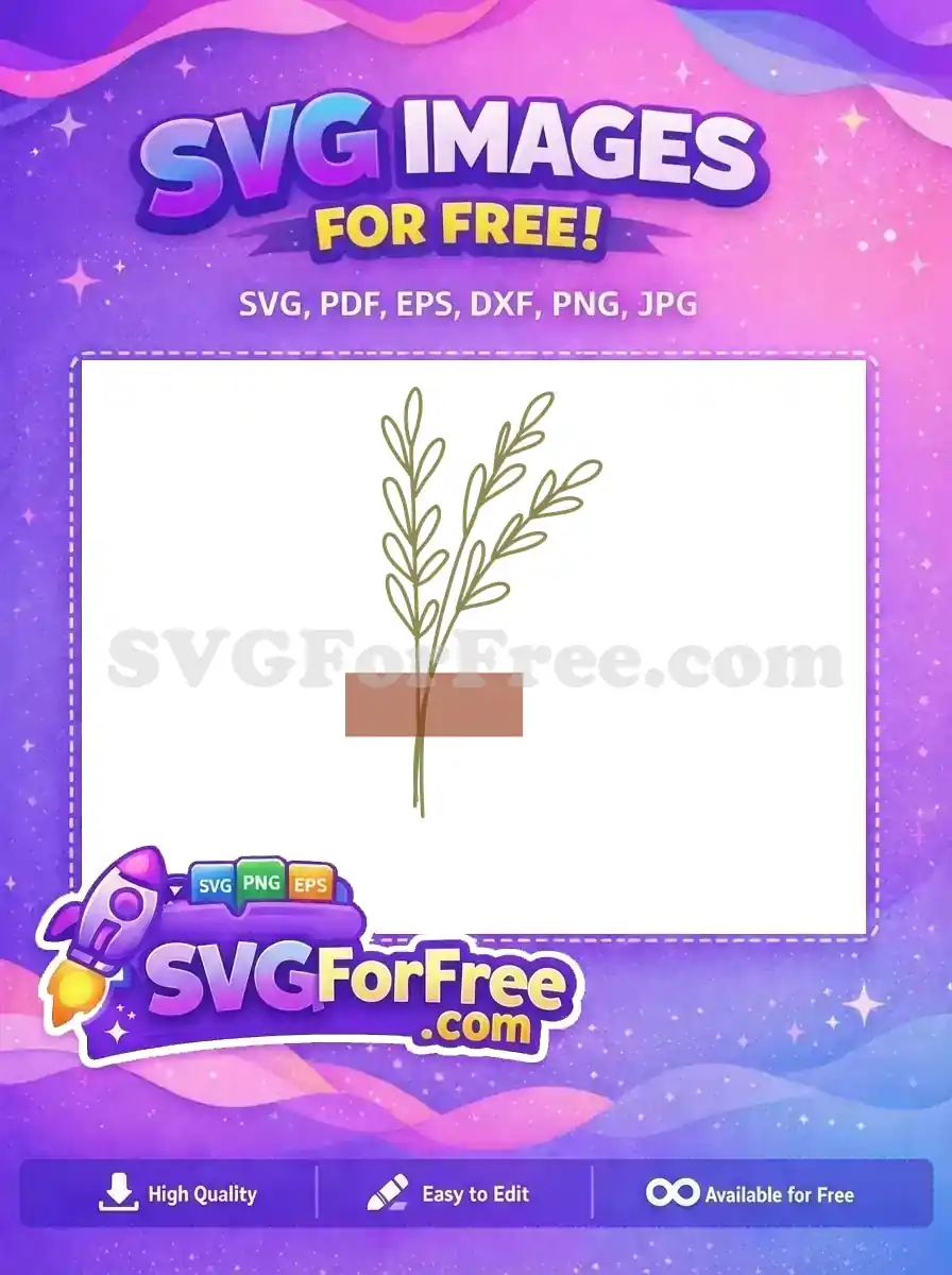 Free Olive Green Dry Flower Free Rustic Brown Base Botanical Free SVG