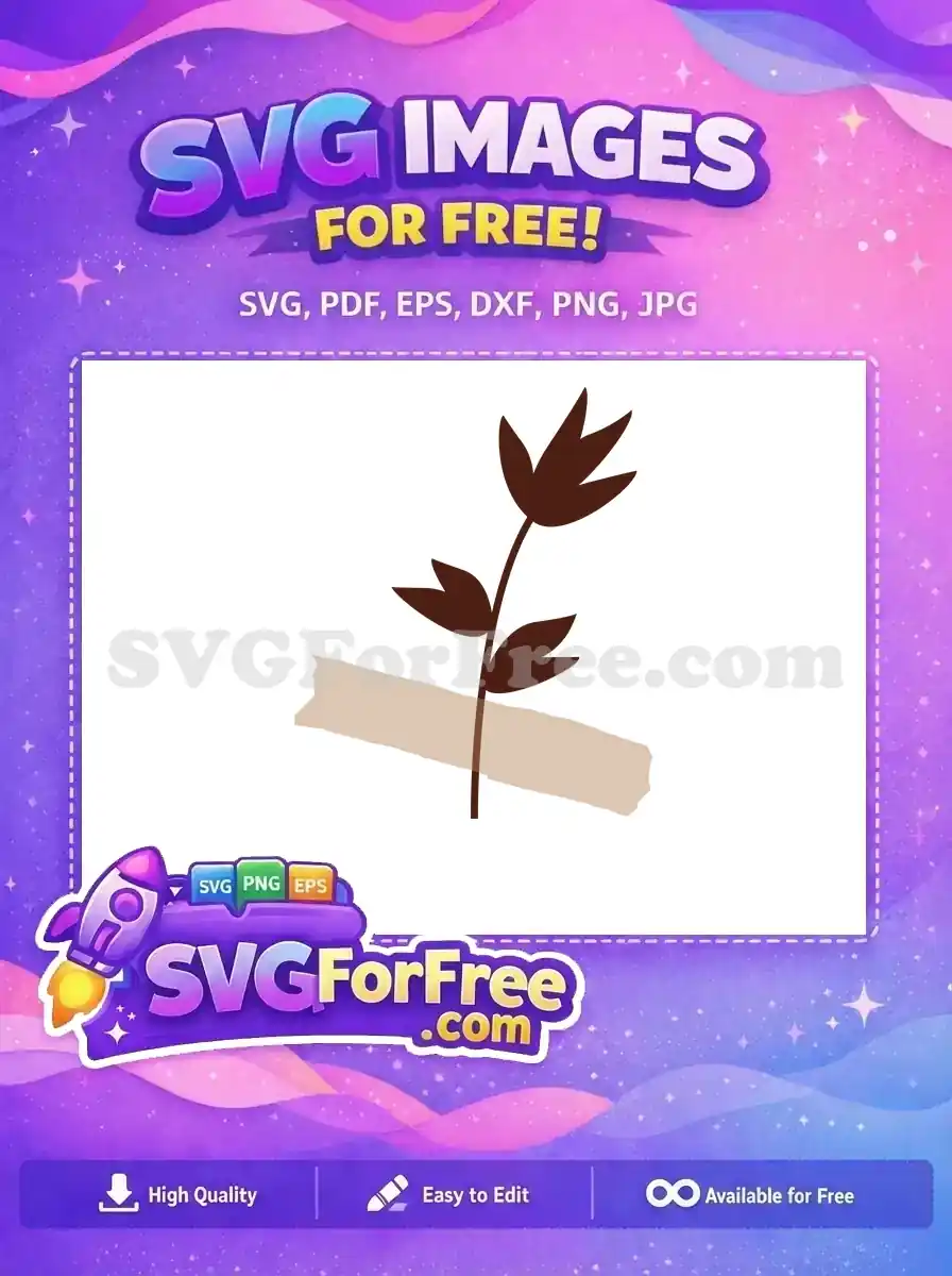 Free Dark Brown Botanical Free Light Brown Taped Dry Flower Free SVG
