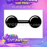 Free heavy black dumbbell Free fitness gym icon strength training Free SVG - Instant Download