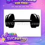 Free black gym equipment Free fitness workout tool Weightlifting exercise Free SVG - Instant Download