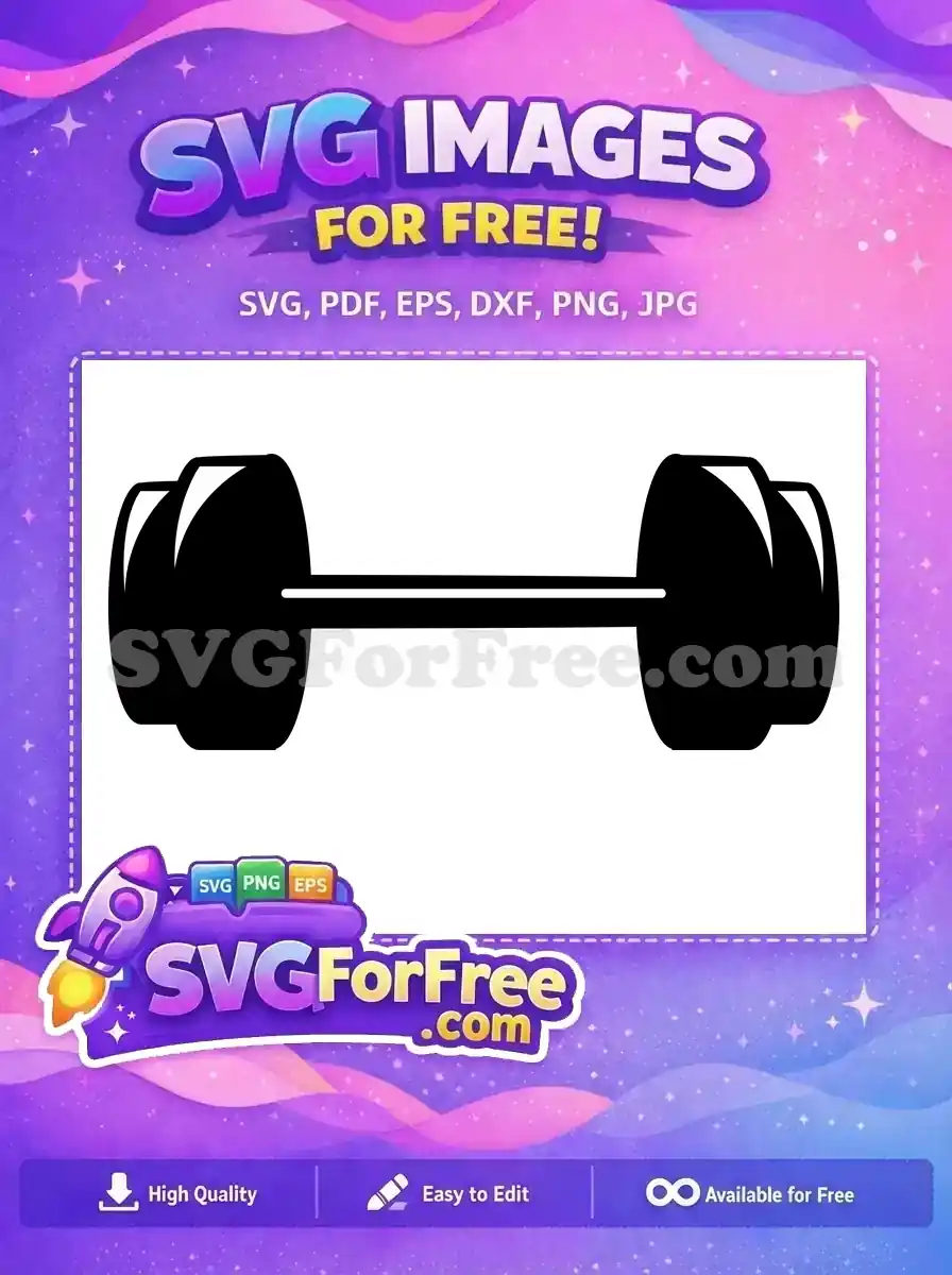 Free black gym equipment Free fitness workout tool Weightlifting exercise Free SVG