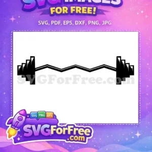 Free Black Jagged Free White Lined Dumbbell Silhouette Free SVG