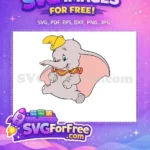 Free Happy Dumbo Free Yellow Hat Red Scarf Disney Free SVG - Instant Download