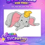 Free Smiling Grey Free Yellow Hat Dumbo Disney Free SVG - Instant Download