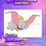 Free Flying Dumbo Free Yellow Hat Red Collar Dumbo Disney Free SVG - Instant Download