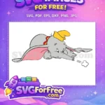 Free Dumbo Blowing Free Yellow Hat Red Collar Disney Free SVG - Instant Download