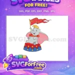 Free Happy Dumbo Free Winking Red Flag Dumbo Disney Free SVG - Instant Download