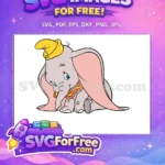 Free Adorable Winking Free Dumbo Yellow Hat Dumbo Disney Free SVG - Instant Download