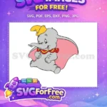 Free Smiling Elephant Free Yellow Hat Collar Dumbo Disney Free SVG - Instant Download