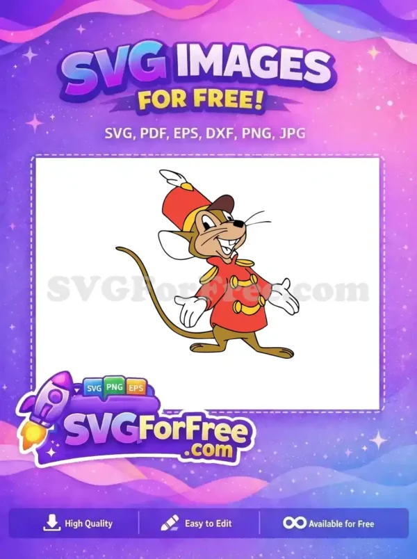 Free Smiling Timothy Mouse Free Red Ringmaster Uniform Dumbo Disney Free SVG