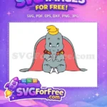 Free Cute Big-Eared Free Yellow Hat Collar Dumbo Disney Free SVG - Instant Download