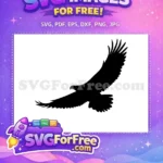 Free Majestic Black Free Flying Eagle Wildlife Silhouette Free SVG - Instant Download