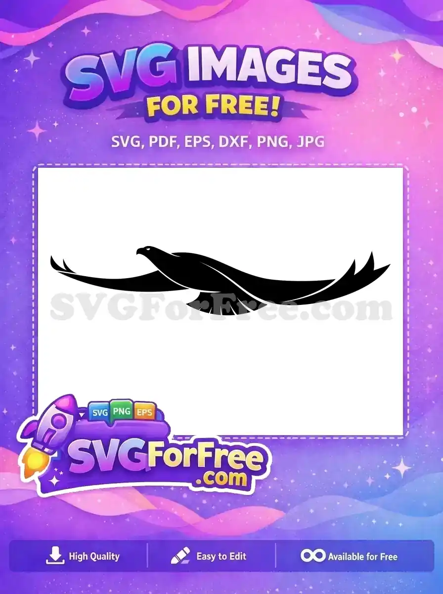 Free Majestic Soaring Eagle Free Black Silhouette Wildlife Free SVG