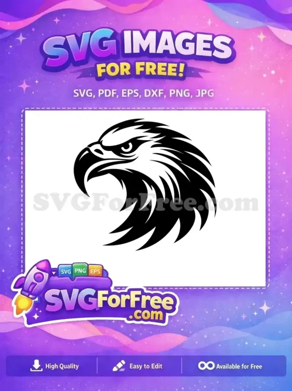 Free Fierce Black Eagle Free Stylized White Feathers Majestic Free SVG
