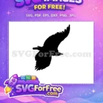 Free Flying Majestic Eagle Free Black Silhouette Wildlife Free SVG - Instant Download