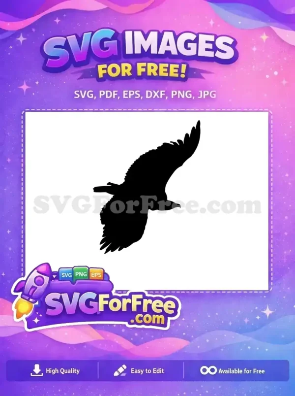 Free Flying Majestic Eagle Free Black Silhouette Wildlife Free SVG