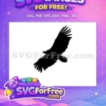 Free Soaring Black Silhouette Free Powerful Wings Eagle Free SVG - Instant Download